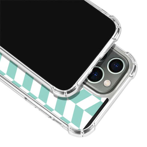 Blue White Chevron iPhone 15 Pro Clear Case